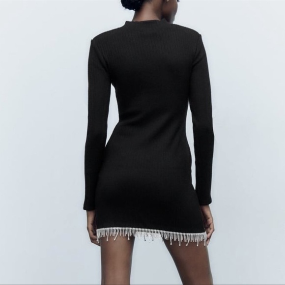 Zara Jewel Hem Black Mini Dress - Picture 2 of 6